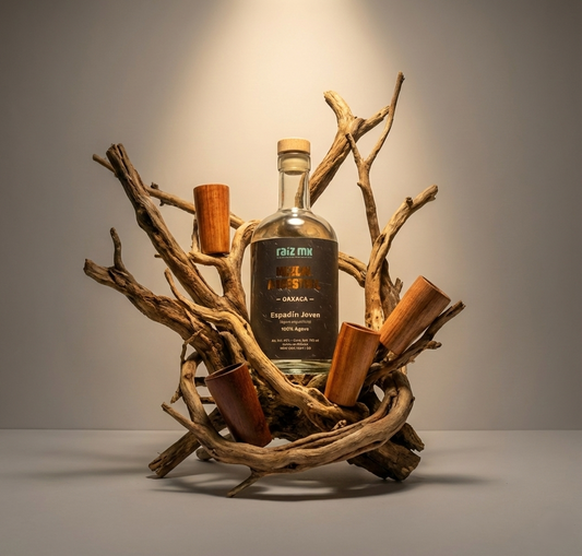 Ritual de Luz: Mezcal Ancestral y 4 Caballitos de Madera- Envío Incluido