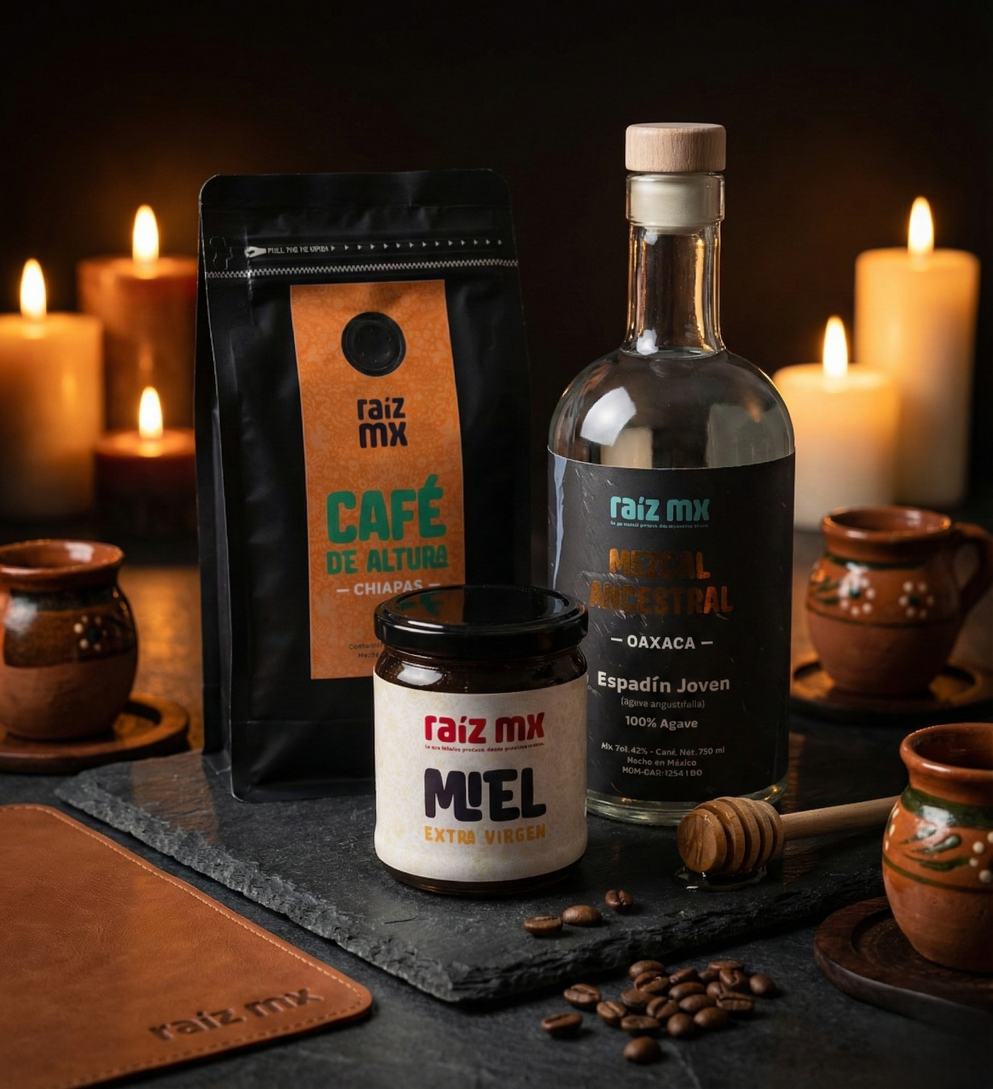 Colección Tierra y Espíritu: Mezcal, Café (Chiapas) y Miel - Envío Incluido