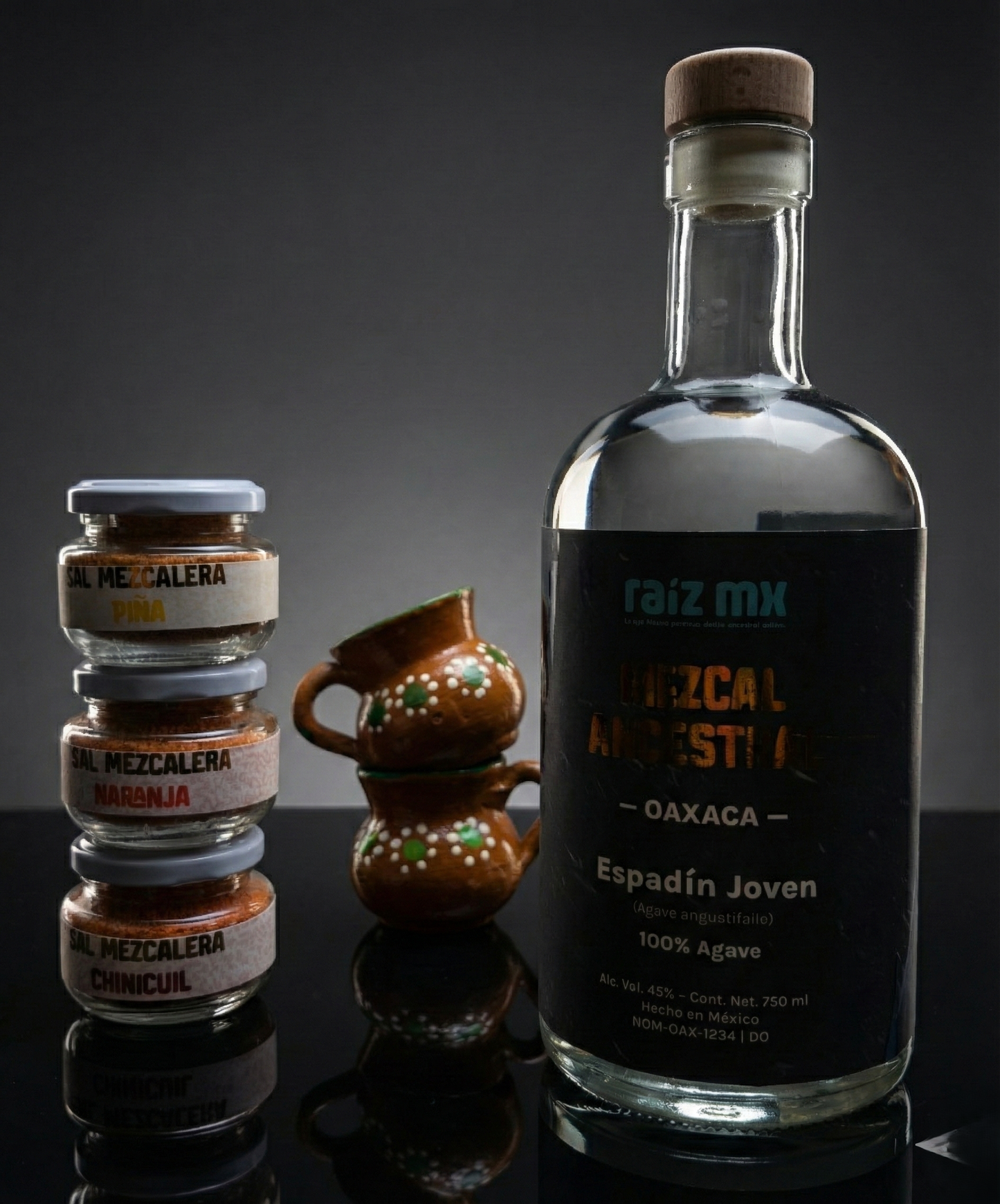 Ritual de Cata Oaxaqueño: Mezcal, Trilogía de Sales y Jarritos - Envío Incluido