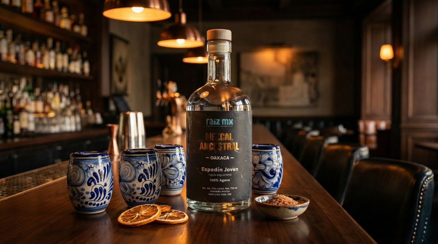 Ritual de Talavera: Mezcal Ancestral y 4 Caballitos de Talavera - Barril - Envío Incluido