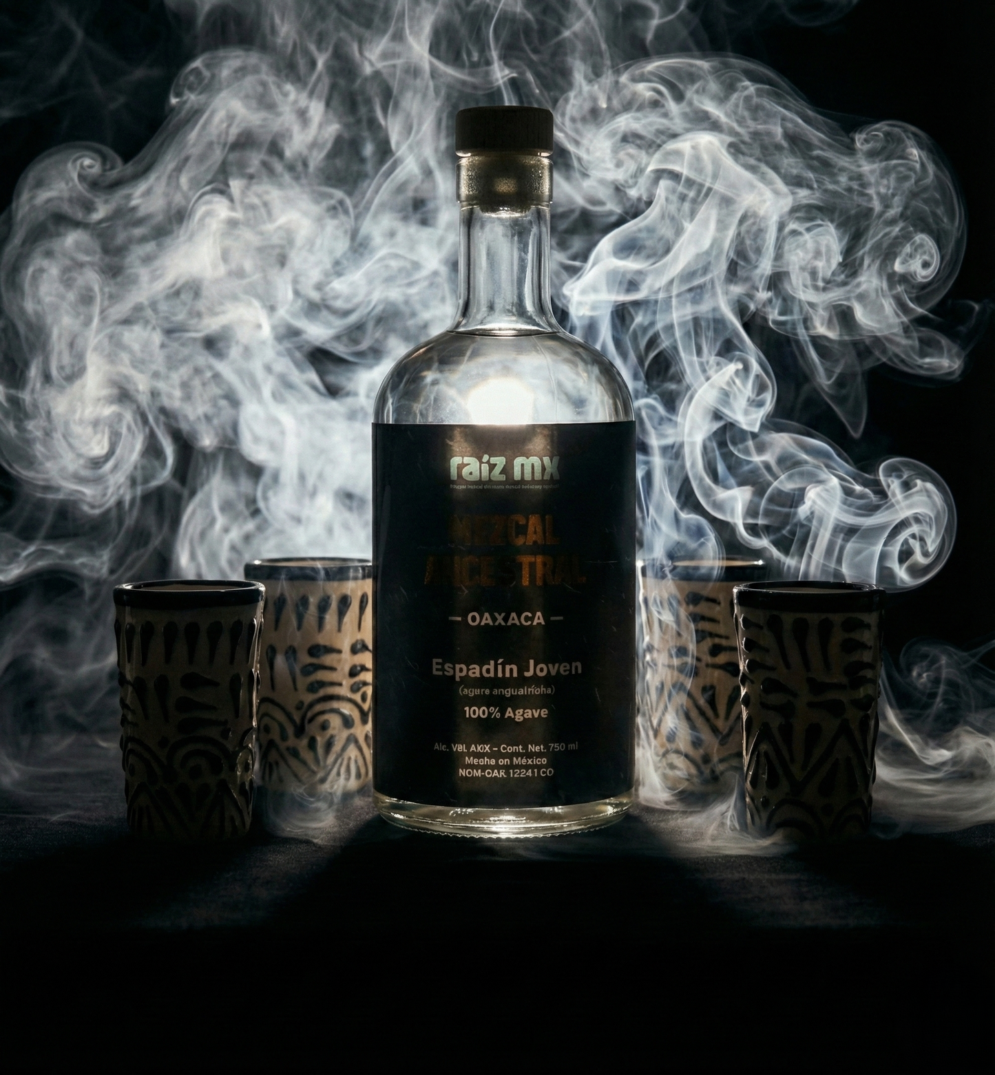 Ritual de Talavera: Mezcal Ancestral y 4 Caballitos de Talavera - Noche - Envío Incluido