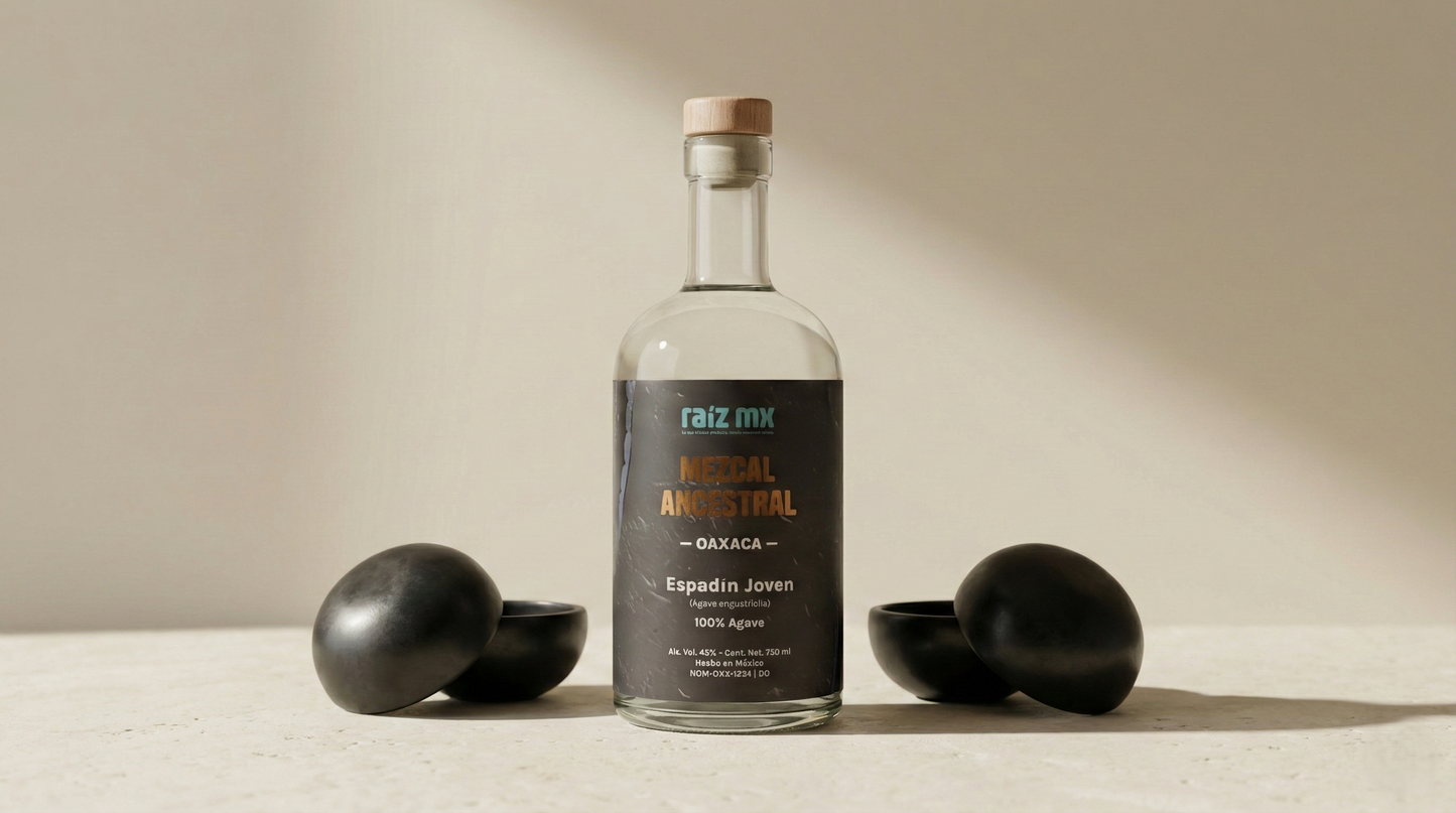 Ritual de Barro Artesanal: Mezcal Ancestral y 4 Jícaras Mezcaleras Decorados a Mano - Envío Incluido