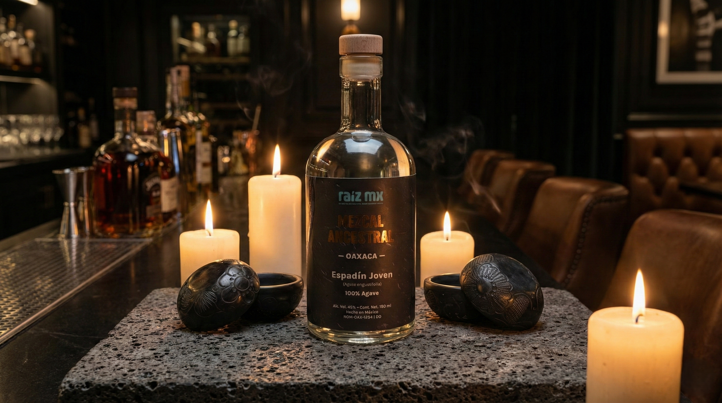 Ritual de Barro Artesanal: Mezcal Ancestral y 4 Jícaras Mezcaleras Decorados a Mano - Envío Incluido
