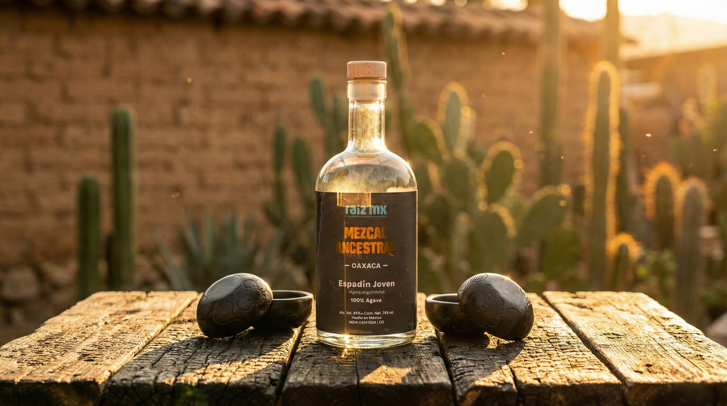 Ritual de Barro Artesanal: Mezcal Ancestral y 4 Jícaras Mezcaleras Decorados a Mano - Envío Incluido
