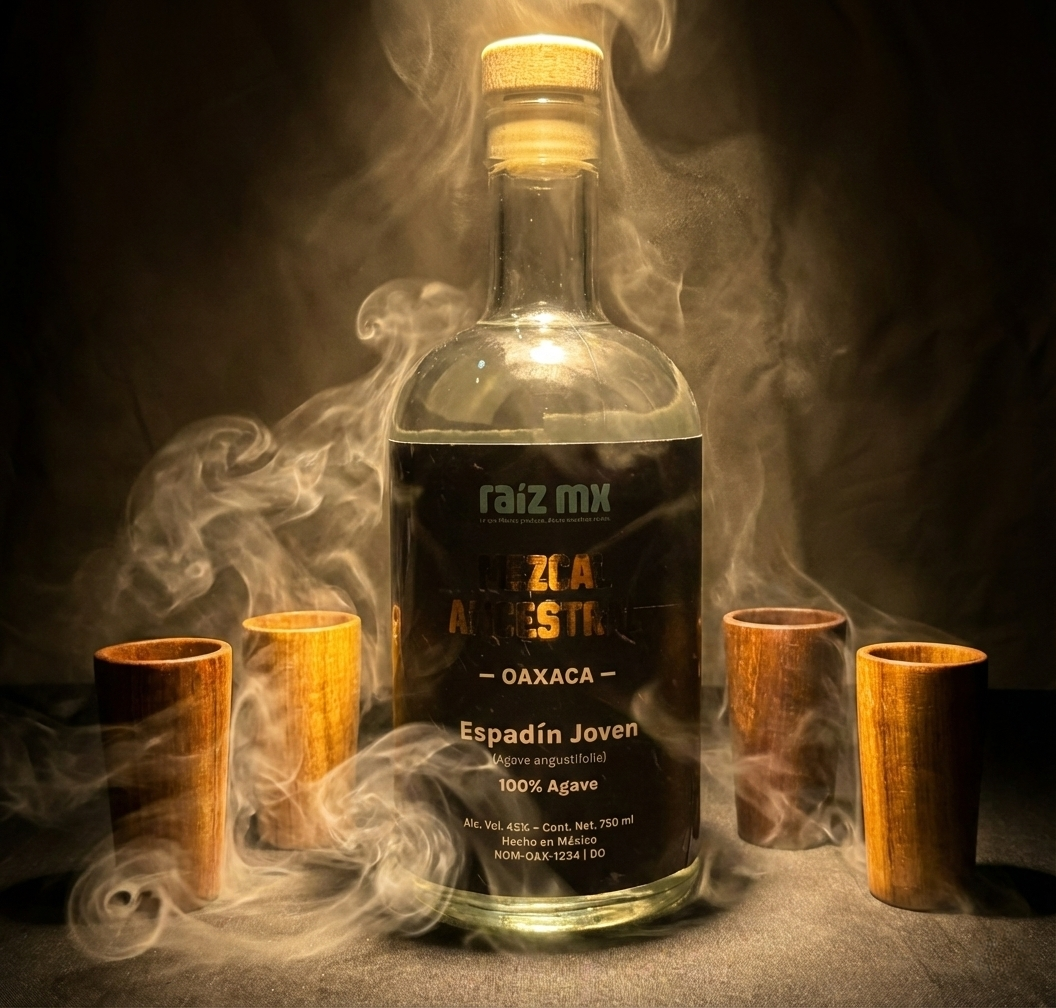 Ritual de Luz: Mezcal Ancestral y 4 Caballitos de Madera- Envío Incluido
