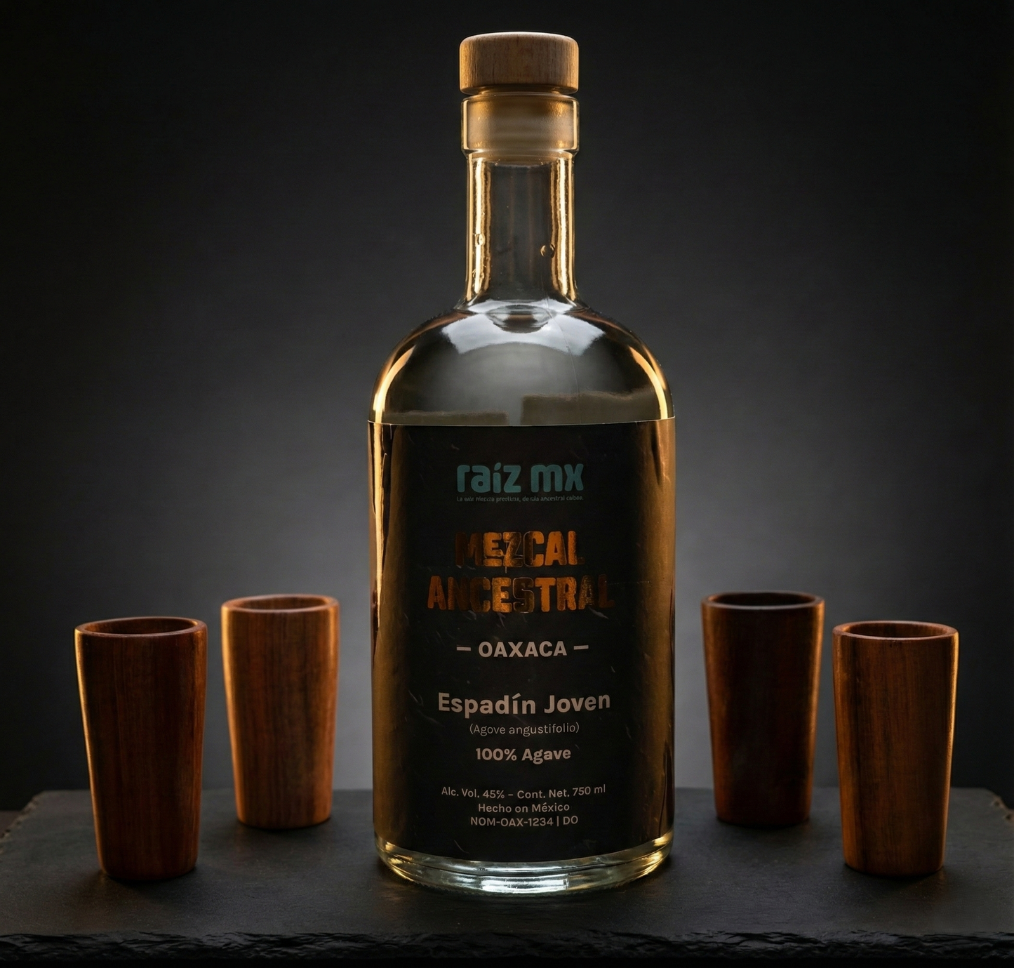 Ritual de Luz: Mezcal Ancestral y 4 Caballitos de Madera- Envío Incluido