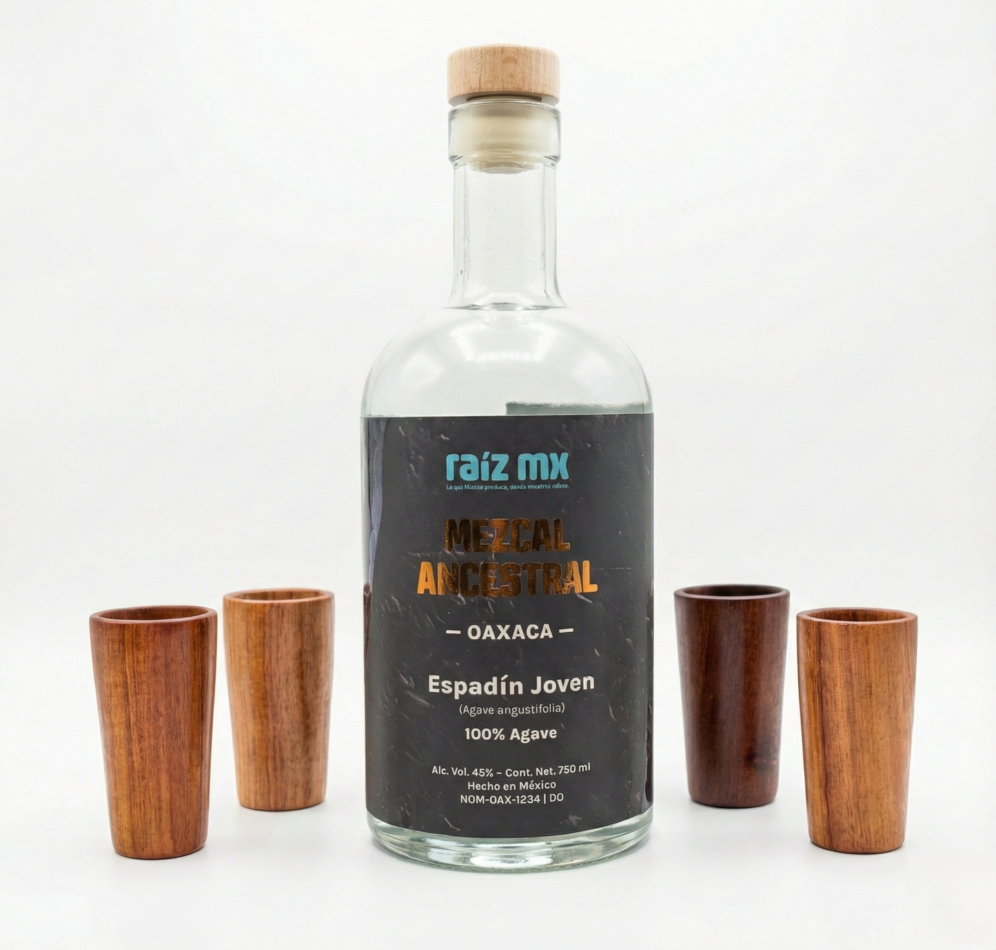 Ritual de Luz: Mezcal Ancestral y 4 Caballitos de Madera- Envío Incluido