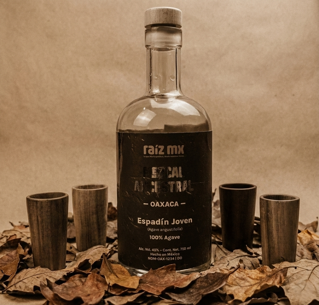 Ritual de Luz: Mezcal Ancestral y 4 Caballitos de Madera- Envío Incluido