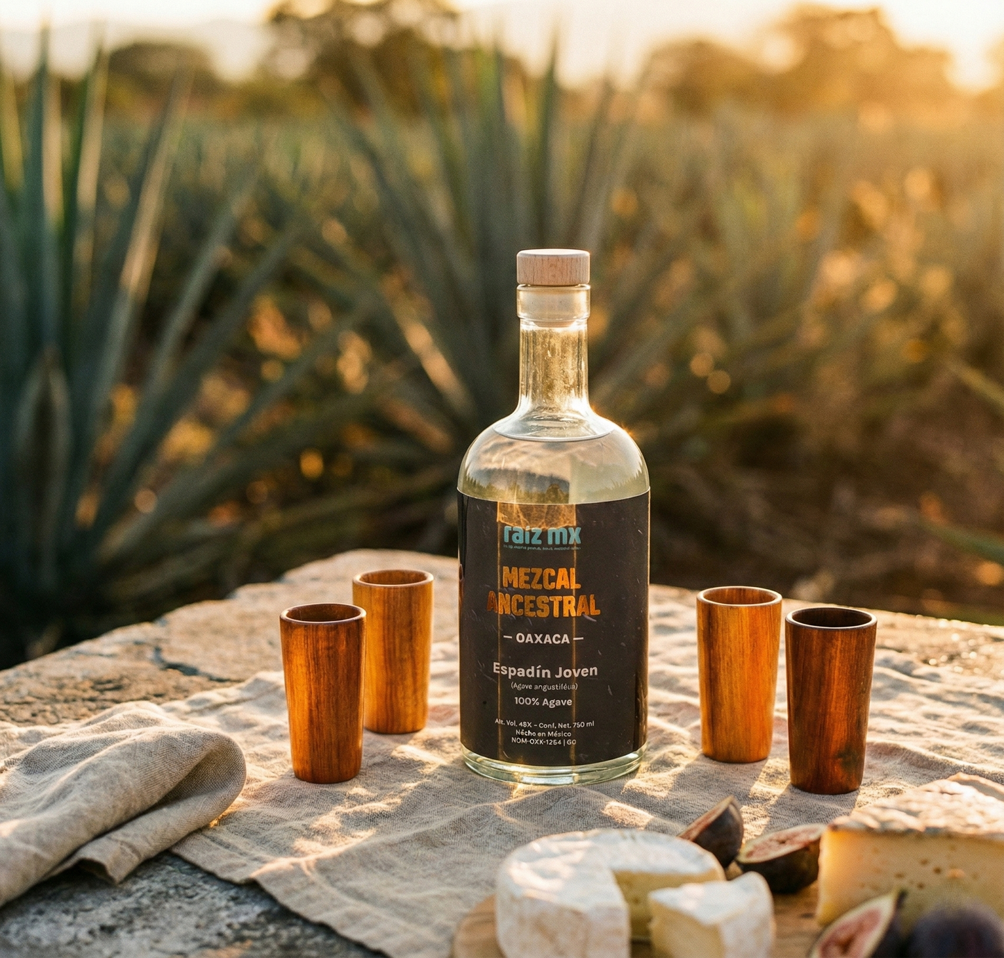 Ritual de Luz: Mezcal Ancestral y 4 Caballitos de Madera- Envío Incluido