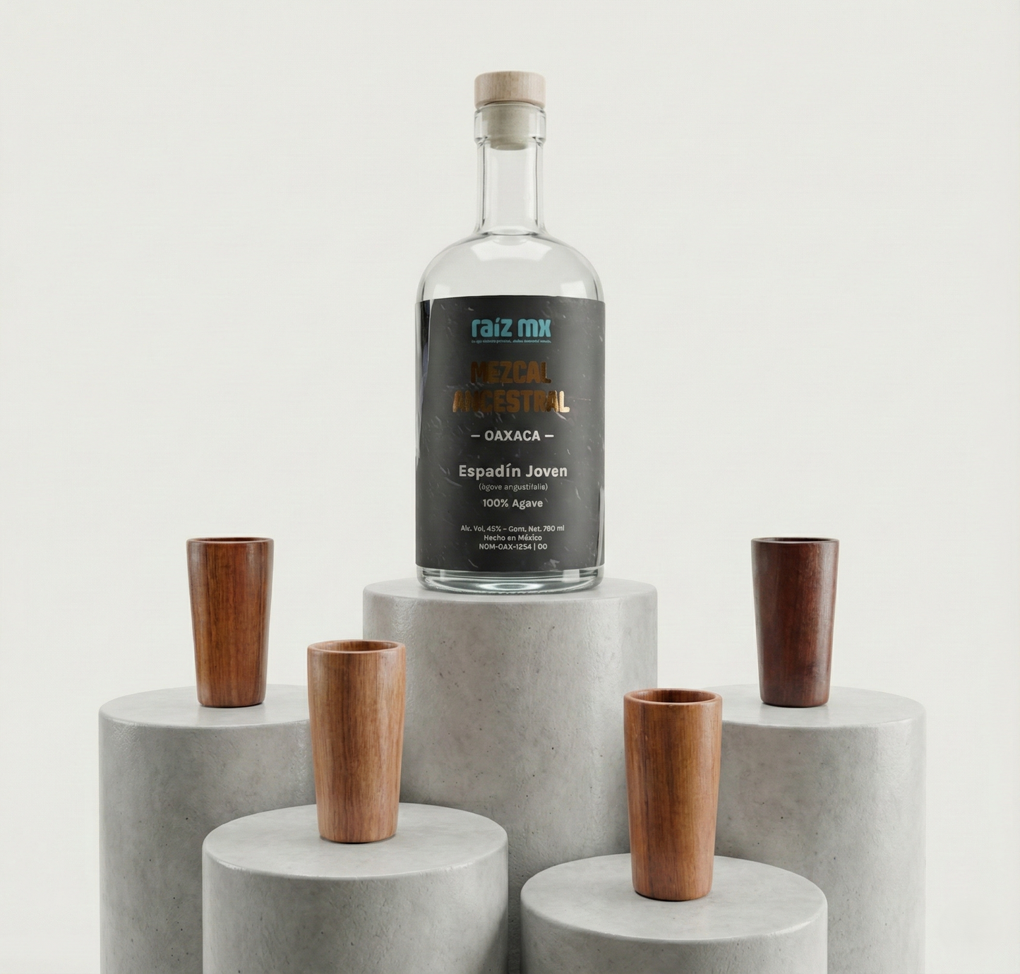 Ritual de Luz: Mezcal Ancestral y 4 Caballitos de Madera- Envío Incluido