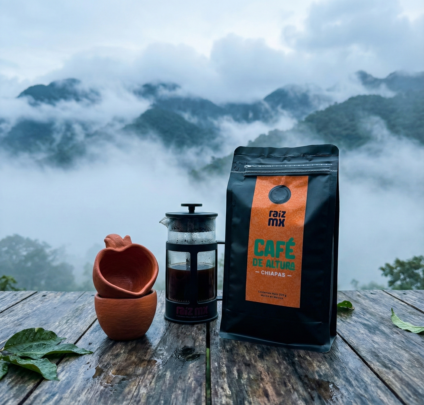 Ritual de Origen: Prensa Francesa, Café de Chiapas y Tazas de Barro Rojo